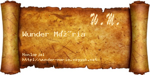 Wunder Mária névjegykártya