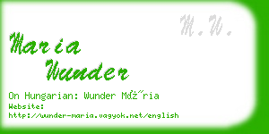 maria wunder business card